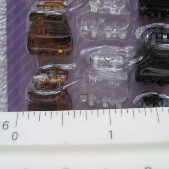 15 Goody Small Claw Clips Mini 1/2" Hair Jaw Plastic Black Clear Tortoise Brown - Picture 6 of 8